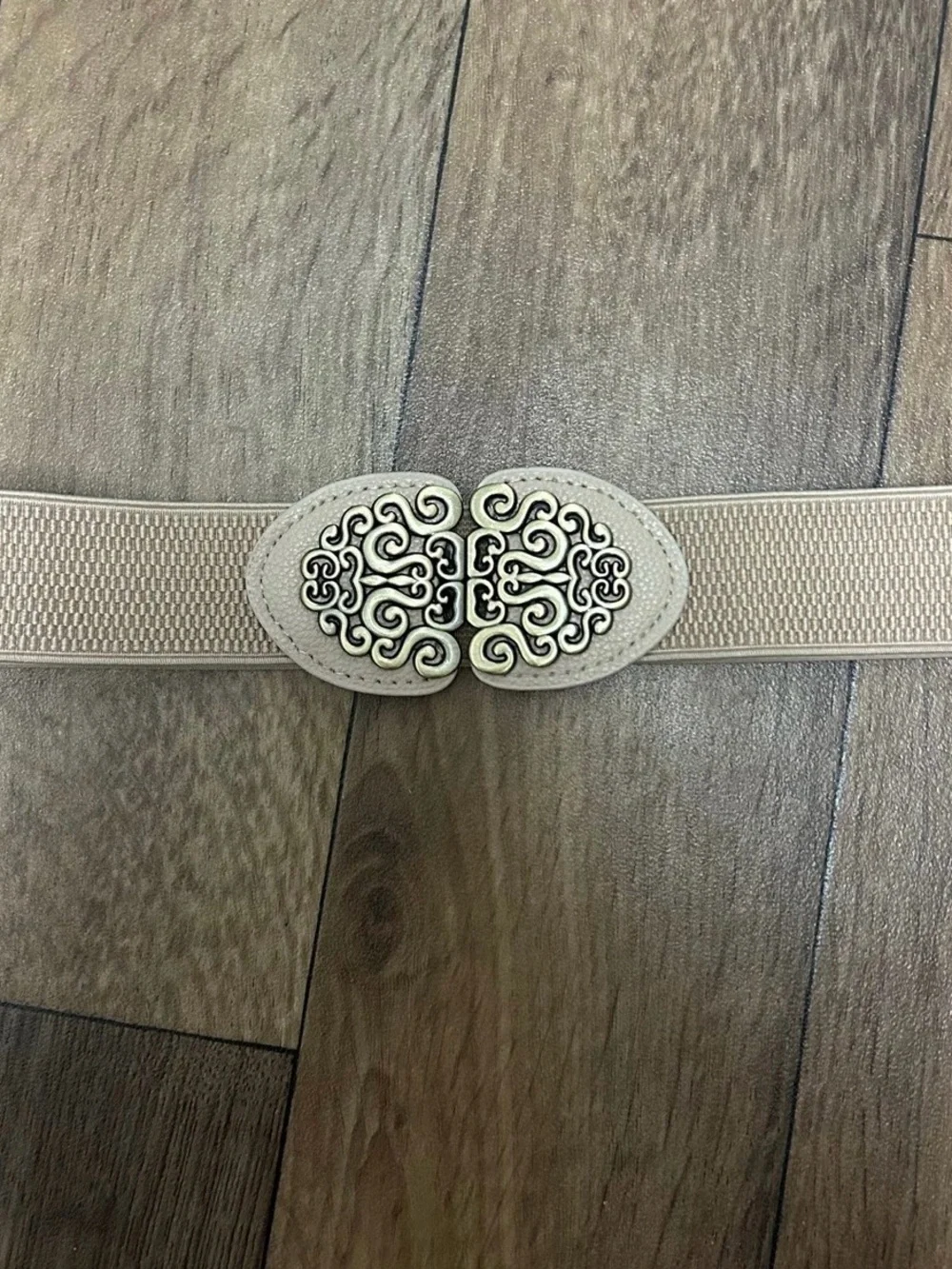 Stretch Waist Belt with Decorative Filigree Buckle - Picture 1 of 6